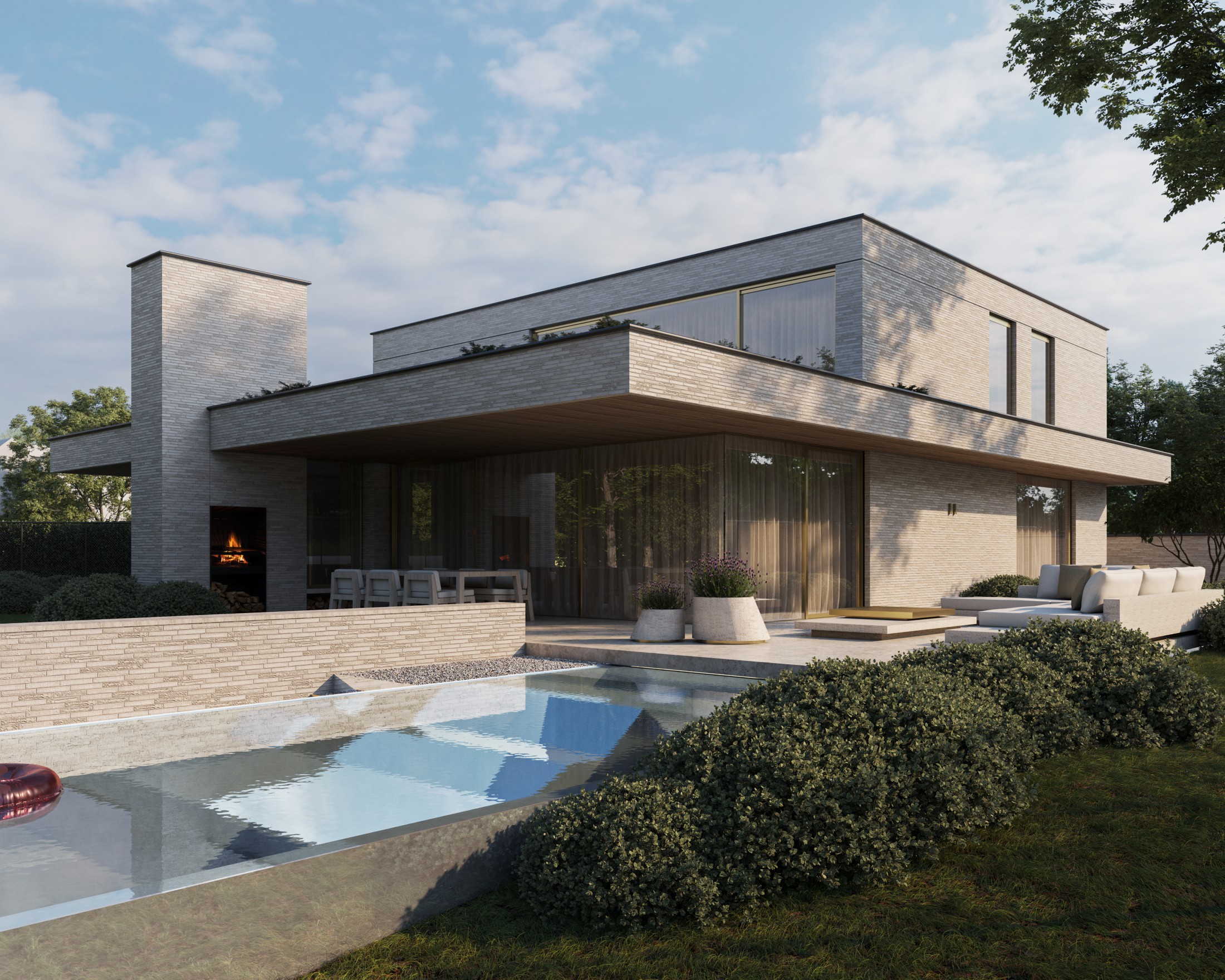 Afgelijnde nieuwbouwwoning