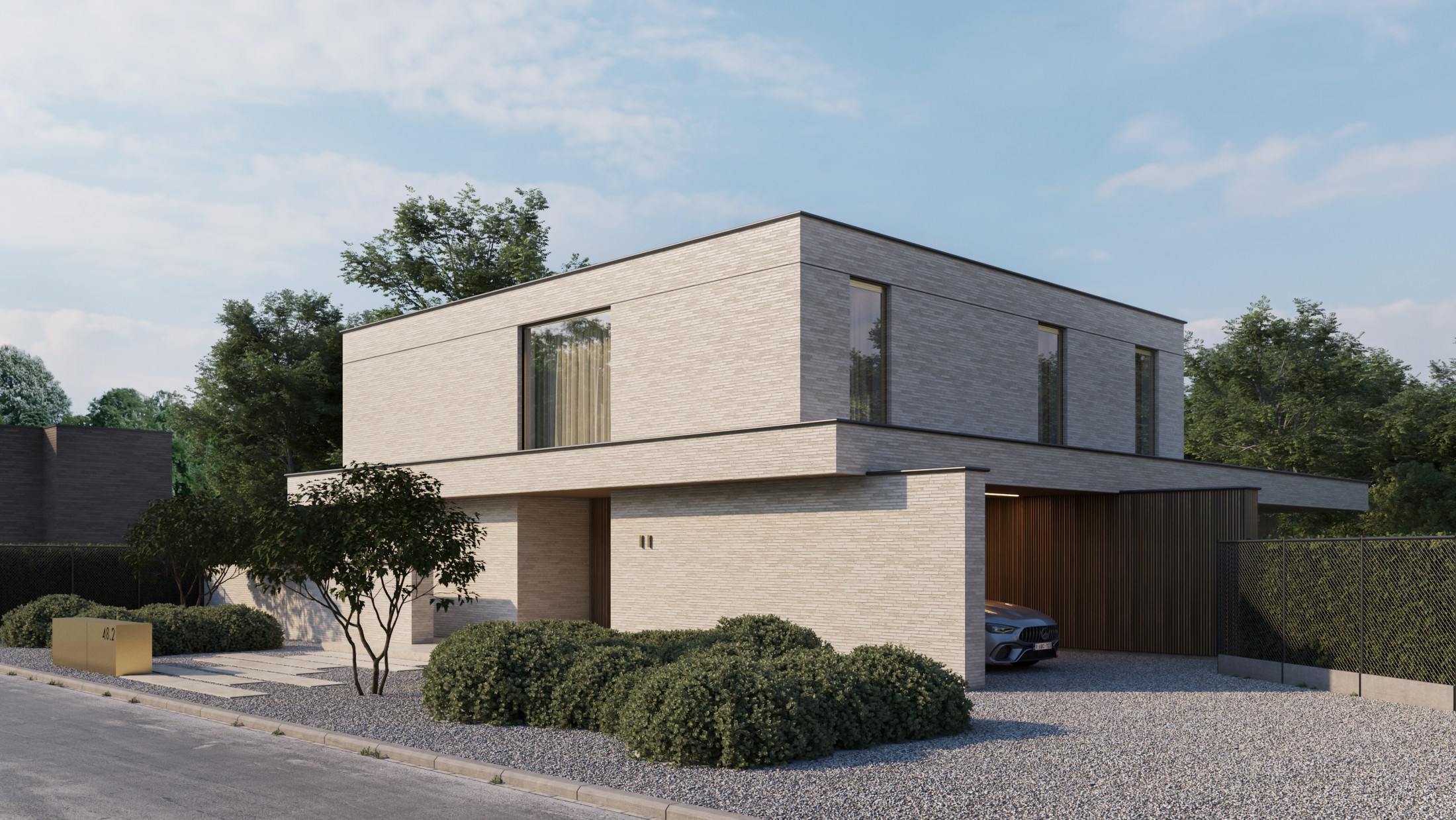 Afgelijnde nieuwbouwwoning